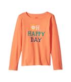 Life Is Good Kids Oh Happy Day Long Sleeve Crusher Tee (little Kids/big Kids) (fresh Coral) Girl's T Shirt