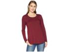Tribal Long Sleeve Top With Chest Pocket (zinfandel) Women's Long Sleeve Pullover