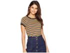 Juicy Couture Neon Stripe Ringer Tee (neon Stripe) Women's T Shirt