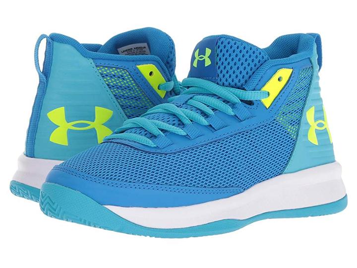 Under Armour Kids Ua Gps Jet 2018 (little Kid) (blue Circuit/alpine/high-vis Yellow) Girls Shoes