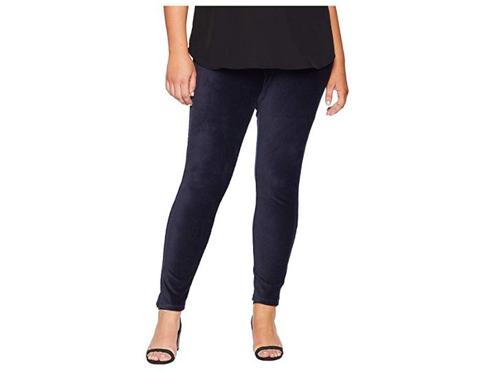 Hue Plus Size High-waist Corduroy Leggings (navy) Women's Casual Pants