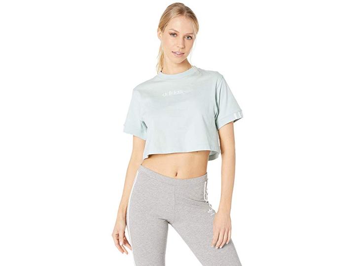 Adidas Originals Coeeze Crop Tee (vapour Green) Women's T Shirt