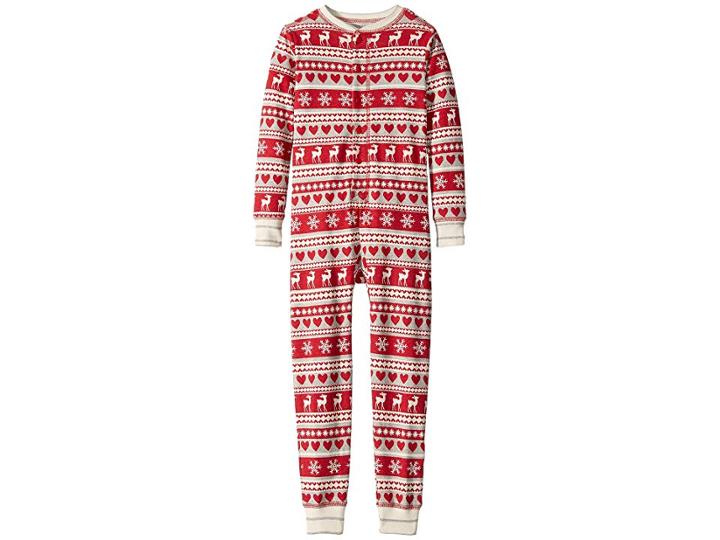 Hatley Kids Fair Isle Deer Organic Cotton One-piece (toddler/little Kids/big Kids) (red) Girl's Jumpsuit & Rompers One Piece