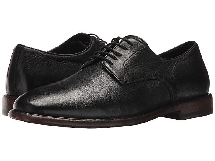 Frye Fisher Oxford (black Deer Skin Leather) Men's Lace Up Wing Tip Shoes