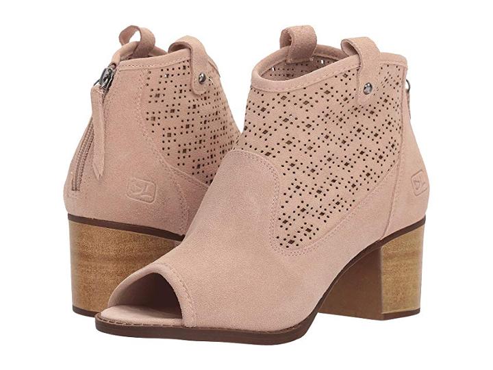 Dirty Laundry Trixie Peep Toe Bootie (vintage Rose Split Suede) Women's Clog/mule Shoes
