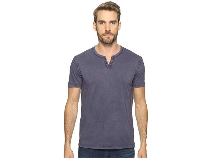 Lucky Brand Button Notch Tee (american Navy) Men's T Shirt