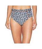 Michael Michael Kors High-waisted Bikini Bottoms W/ Ladder Insert (new Navy) Women's Swimwear