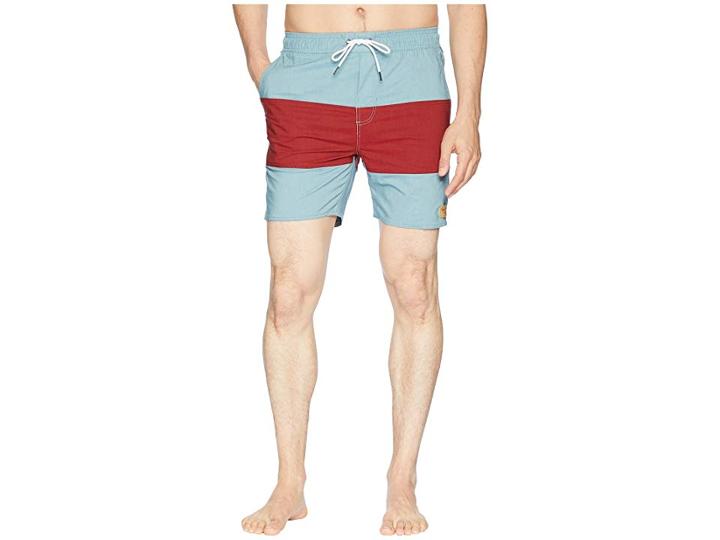 Brixton Havana Stripe Trunks (smoke Blue) Men's Swimwear