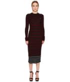 Mcq Swallow Distorted Striped Dress (black/amp) Women's Dress