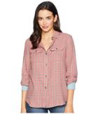 Chaps Long Sleeve Shirt (pink Multi) Women's Clothing