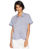 Bcbgeneration Wrap Hem Dolman Sleeve Shirt (misty Violet) Women's Short Sleeve Button Up