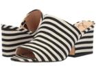 Sam Edelman Rheta (black/ivory Small Woven Stripe Fabric) Women's Slide Shoes