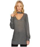 Splendid Cut Out Pullover (heather Cinder) Women's Clothing