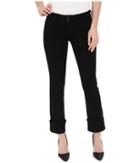 Hudson Ginny Crop Stratight With Cuff In Black (black) Women's Jeans