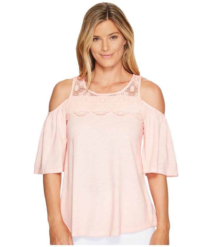 Sanctuary Aria Top (chalk Pink) Women's Short Sleeve Pullover