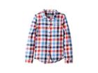 Joules Kids Sark Button Up Shirt (toddler/little Kids/big Kids) (red Multi Check) Boy's Clothing