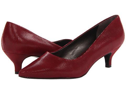 Trotters Paulina (dark Red Patent Suede Lizard Leather) Women's 1-2 Inch Heel Shoes