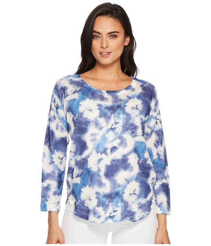 Nally & Millie Blue Tie-dye Top (multi) Women's Clothing