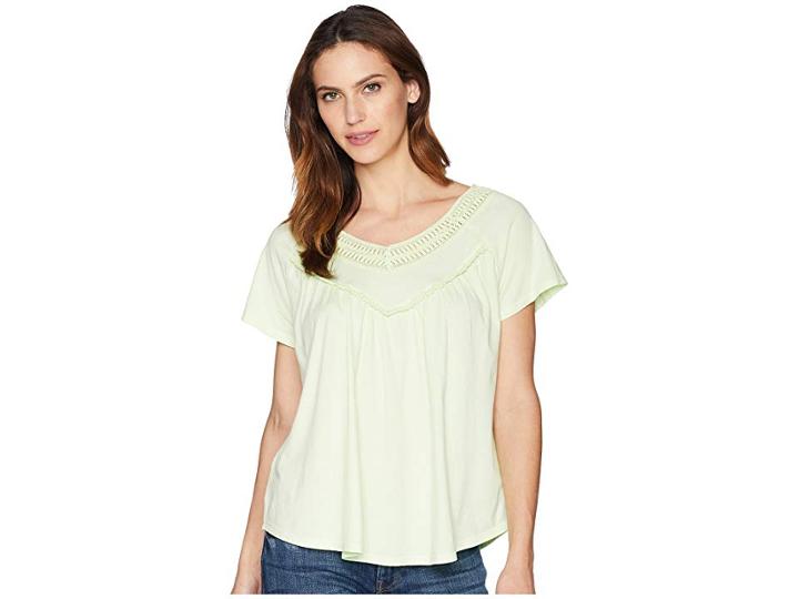Mod-o-doc Supreme Jersey Crochet Trim Tee (honeydew) Women's T Shirt