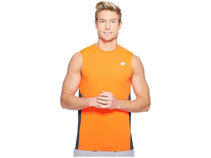 New Balance Accelerate Sleeveless (alpha Orange/supercell) Men's Sleeveless