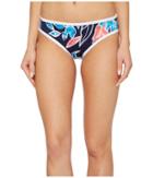 Tommy Bahama Islandactive Graphic Tropics Reversible Hipster Bikini Bottom (mare Navy) Women's Swimwear