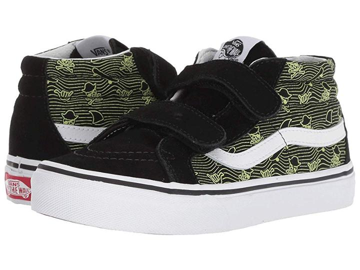 Vans Kids Sk8-mid Reissue V (little Kid/big Kid) ((pixel Pirate) Black/sharp Green/true White) Boys Shoes