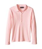 Nautica Kids Long Sleeve Polo With Ruffle Placket (little Kids) (light Pink) Girl's Long Sleeve Pullover