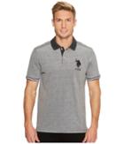 U.s. Polo Assn. Classic Fit Color Block Short Sleeve Pique Polo Shirt (campfire Coal) Men's Short Sleeve Pullover