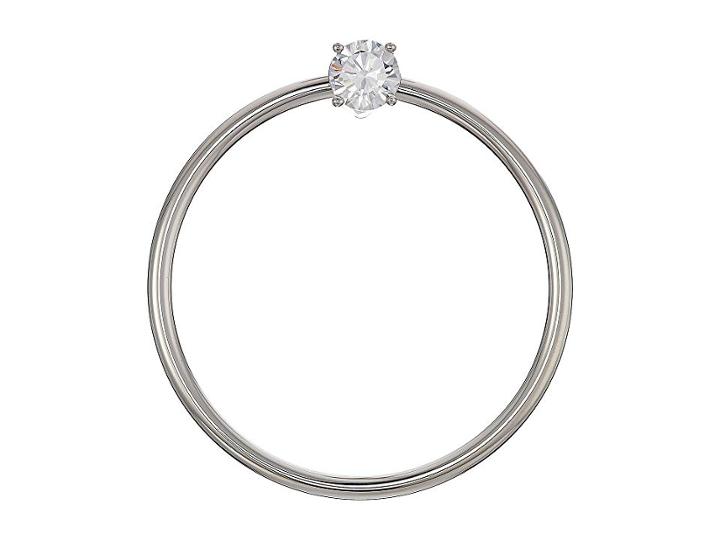 Vince Camuto Medium Frontal Hoop W/ Cz Earrings (silver) Earring