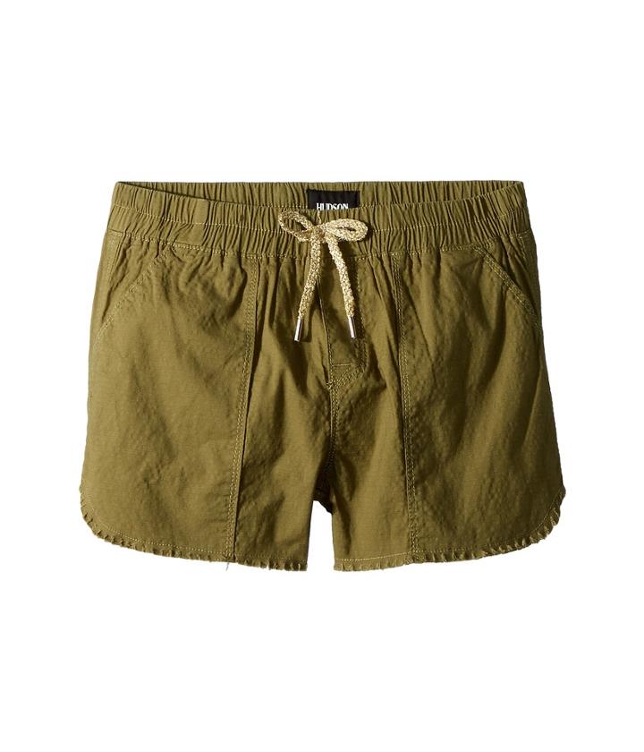 Hudson Kids Woven Twill Shorts In Faded Olive (big Kids) (faded Olive) Girl's Shorts