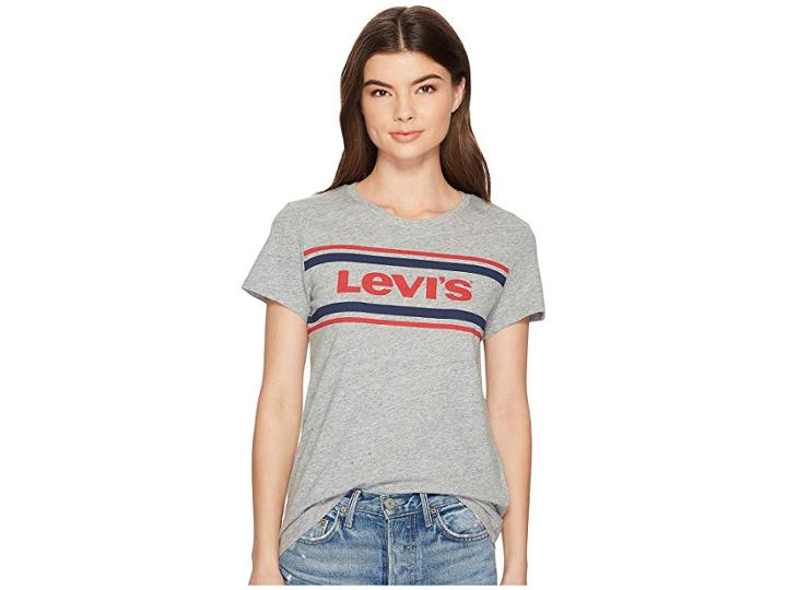 Levi's(r) Womens Perfect Graphic Tee (jeans Smokestack Heather) Women's T Shirt