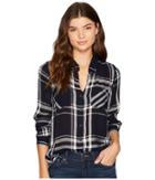 Lucky Brand Plaid Shirt (blue Multi) Women's Long Sleeve Button Up