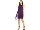 Tahari By Asl Chiffon Overlay Sheath Dress (plum) Women's Dress