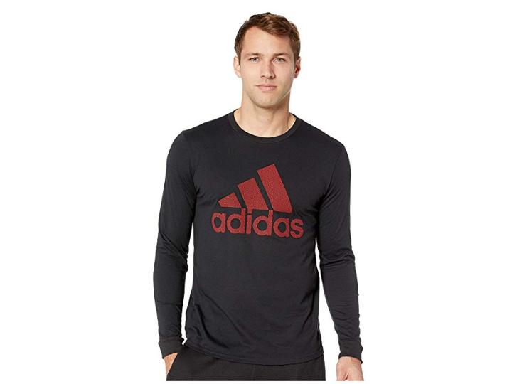 Adidas Badge Of Sport Mesh Long Sleeve (black) Men's Long Sleeve Pullover
