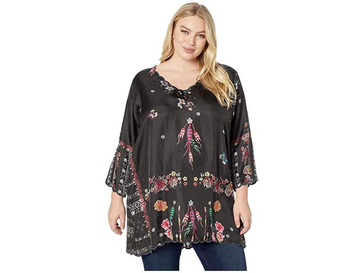 Johnny Was Plus Size Kota V-neck Top (multi B) Women's Blouse