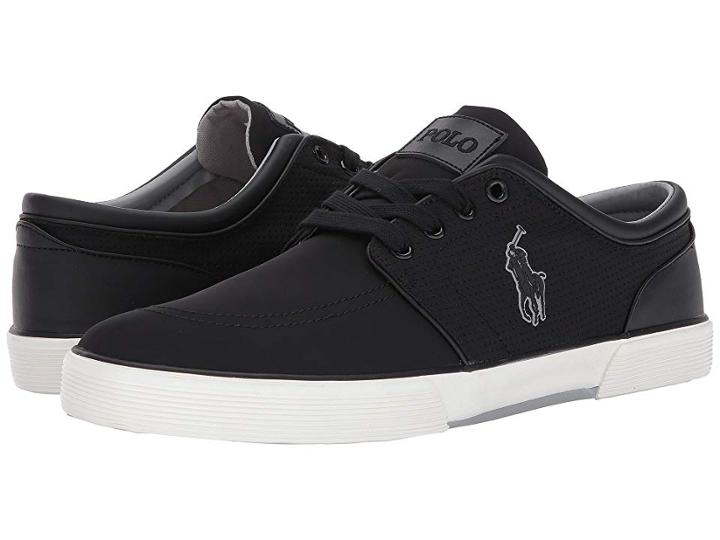 Polo Ralph Lauren Faxon Low (black Matte Fabric/performance Nylon) Men's Shoes