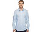 Calvin Klein Slim Fit Long Sleeve Infinite Cool Button Down Check Shirt (blue Capri) Men's Clothing