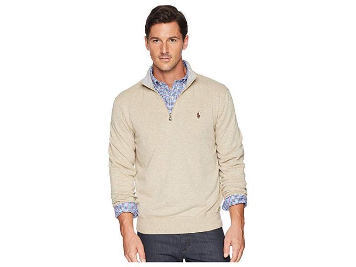 Polo Ralph Lauren Double Knit Pullover (tuscan Beige Heather) Men's Clothing