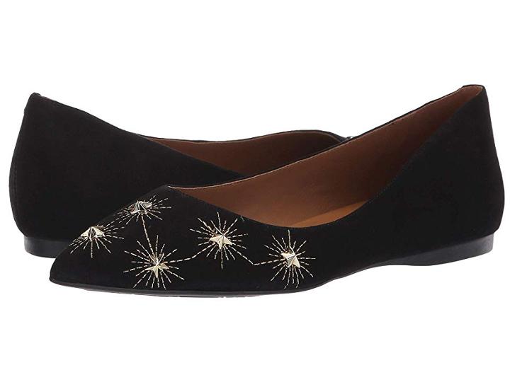French Sole Cunning Flat (black Suede) Women's Shoes