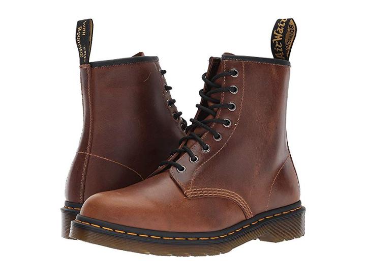 Dr. Martens 1460 8-eye Boot (butterscotch Orleans/black Pu) Men's Lace-up Boots