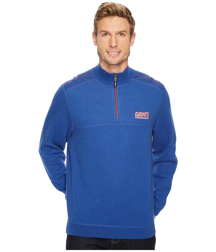 Tommy Bahama Reversible Nfl Flip Drive 1/2 Zip Pullover (ny Giants) Men's Clothing