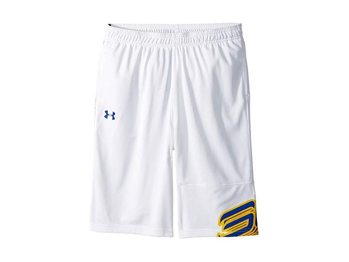 Under Armour Kids Steph Curry 30 Shorts (big Kids) (white/green Typhoon/royal) Boy's Shorts