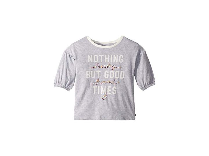 Lucky Brand Kids Aphra Tee (big Kids) (deep Grey Heather) Girl's T Shirt