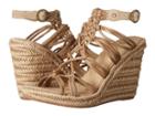 Johnston & Murphy Mindy (gold Metallic Kid Suede/taupe Kid Suede) Women's Wedge Shoes