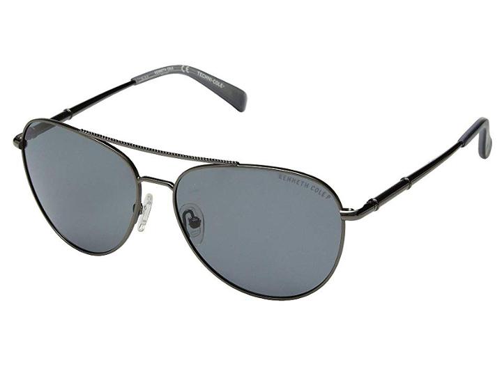 Kenneth Cole Reaction Kc7218 (shiny Gunmetal/smoke Polarized) Fashion Sunglasses