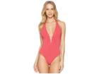 Robin Piccone Luca Deep Plunge One-piece (pink) Women's Swimsuits One Piece