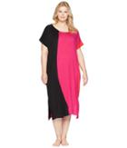 Donna Karan Plus Size Color Block Caftan (calypso) Women's Clothing