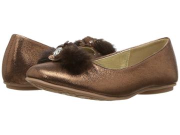 Kensie Girl Kids Fuzzy Toe Flat (little Kid/big Kid) (bronze) Girls Shoes