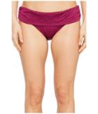 Athena Tulum Texture Lani Banded Bikini Bottom (merlot) Women's Swimwear