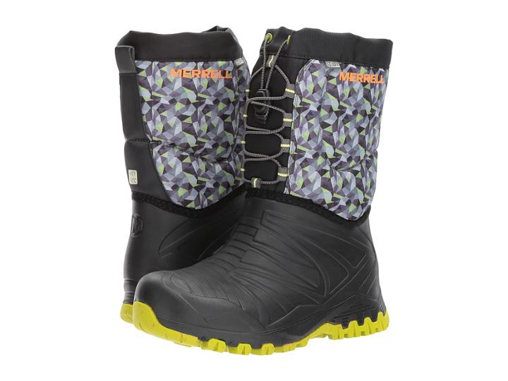 Merrell Kids Snow Quest Lite Waterproof (big Kid) (black/green) Boys Shoes